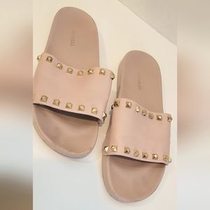 Express Studded Blush Pink Slide Sandals